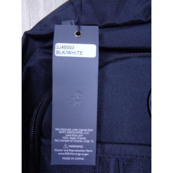 Beverly Hills Polo Club BHPC‎ Backpack Black With White Logo Cushioned Straps - Picture 9 of 9